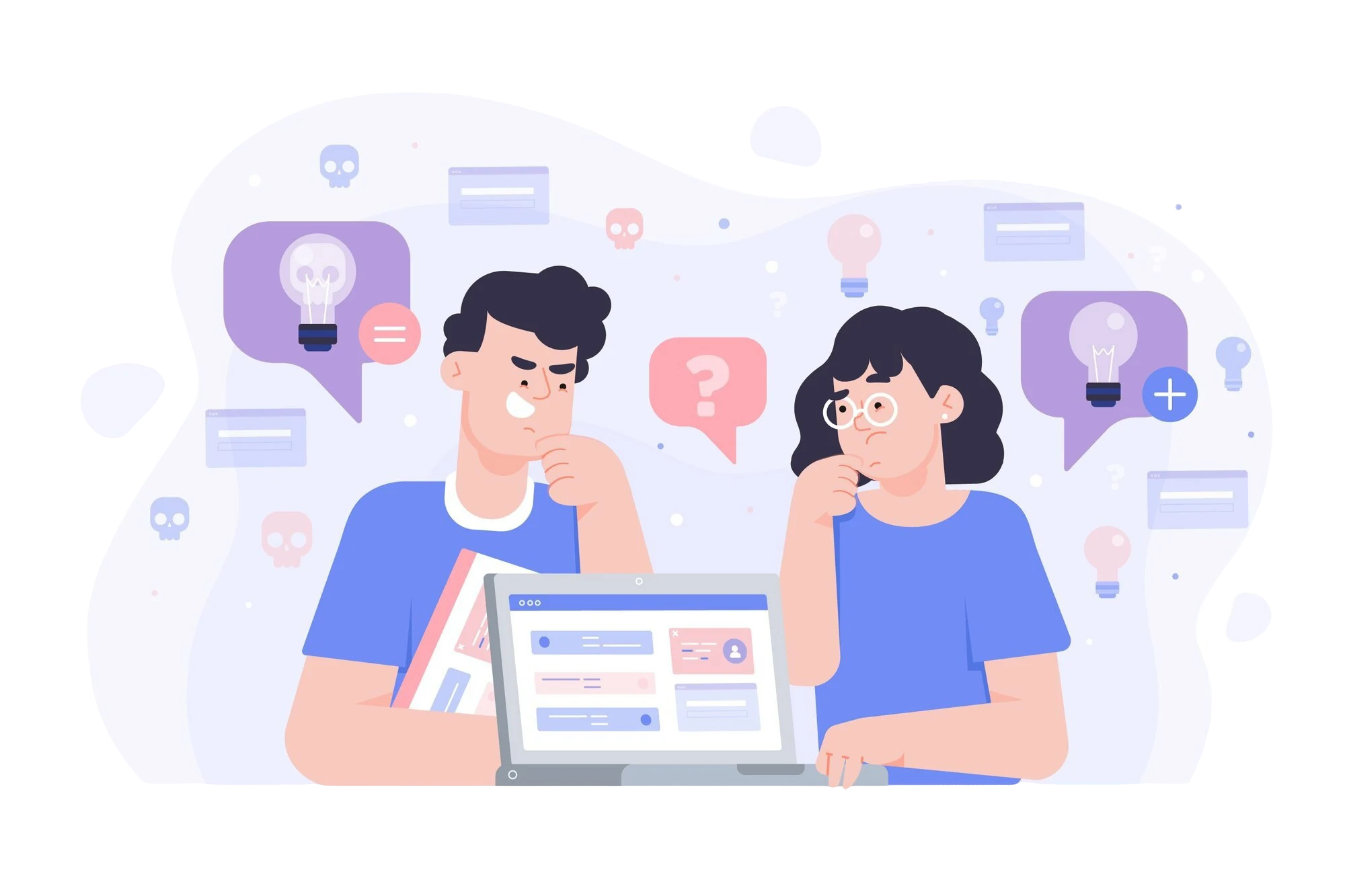 Vector illustration representing qualitative research insights and communication